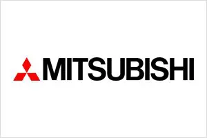 Mitsubishi logo and illustration on a white background